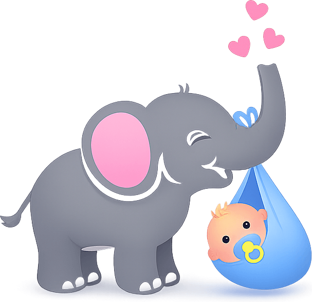 Bundle of Joy elephant illustration